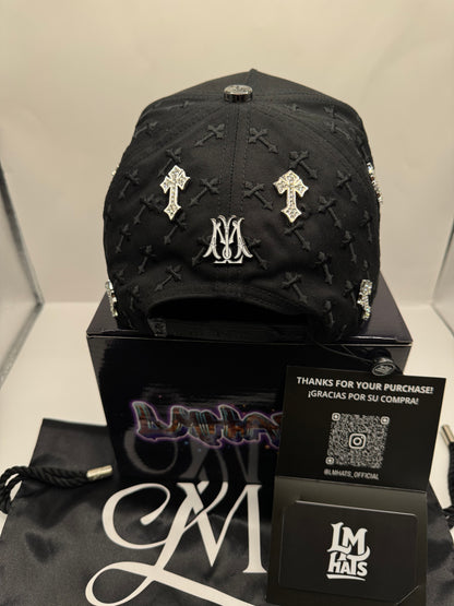 La la la total black cruz cristal hats